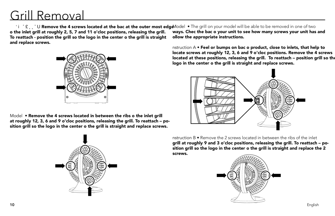 Vornado 630B, 530L manual ² ² ² 