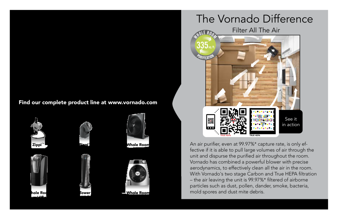 Vornado AC500, whole room air purifier manuel dutilisation Trust, The Vornado Difference, Filter All The Air 