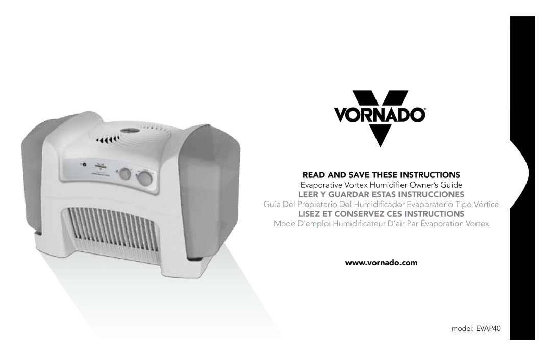 Vornado EVAP40 manual Leer Y Guardar Estas Instrucciones 