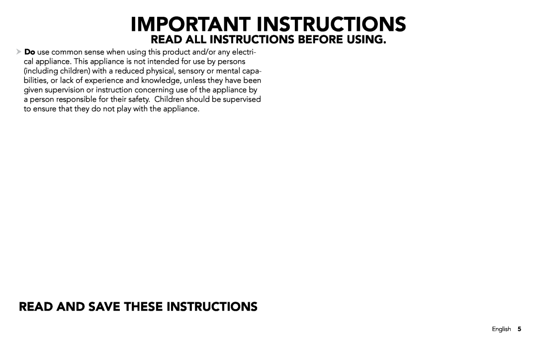 Vornado EVAP40 manual Important Instructions, Read And Save These Instructions, Read All Instructions Before Using, English 