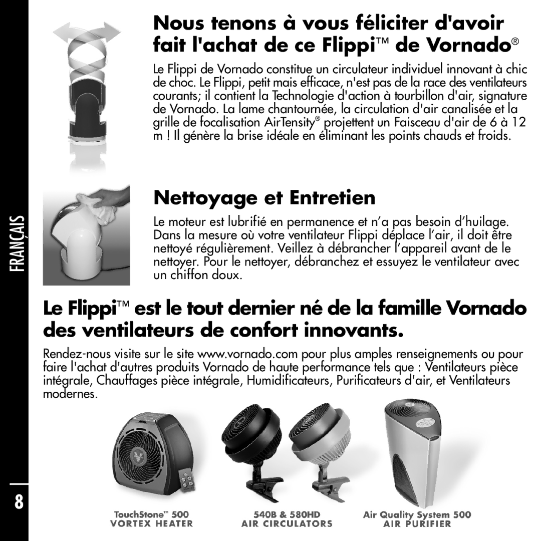 Vornado Flippi manual Nettoyage et Entretien 