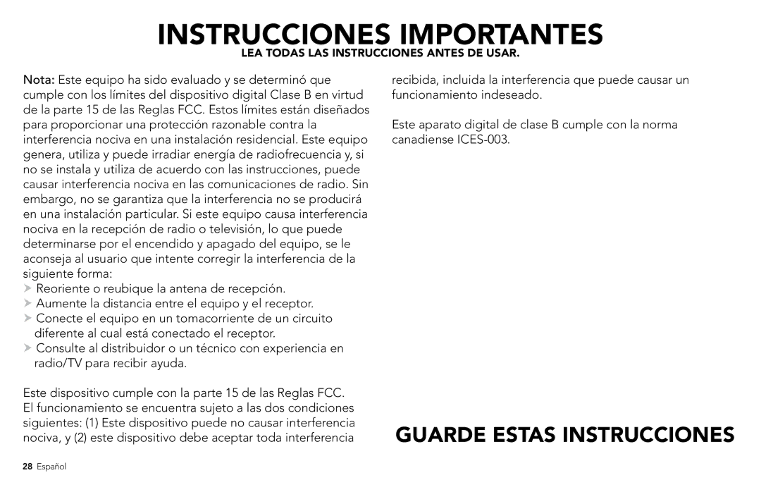 Vornado PCO500, PCO300 manuel dutilisation Guarde Estas Instrucciones 