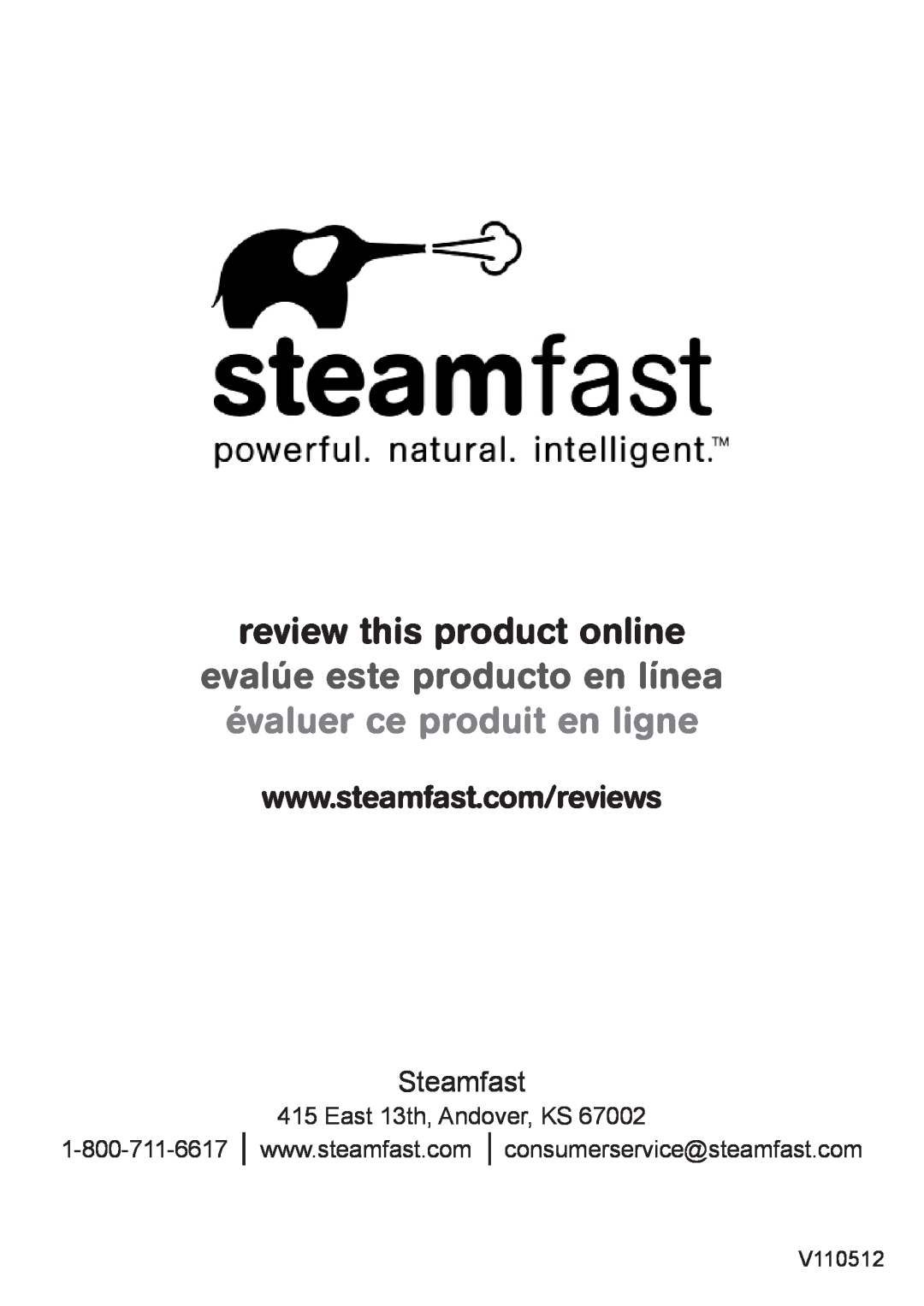 Vornado SF-140 warranty review this product online, Steamfast, East 13th, Andover, KS, V110512 