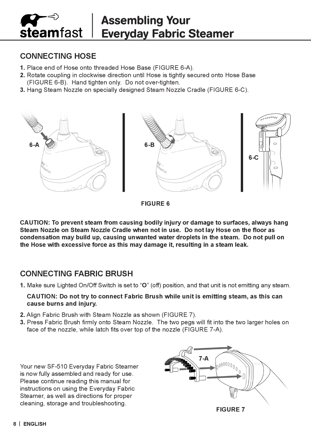 Vornado SF-510 warranty Connecting Hose, Connecting Fabric Brush 