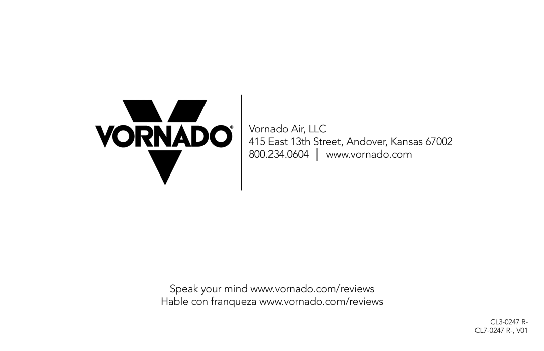 Vornado TH1T, Tower Heater manual Vornado Air, LLC 