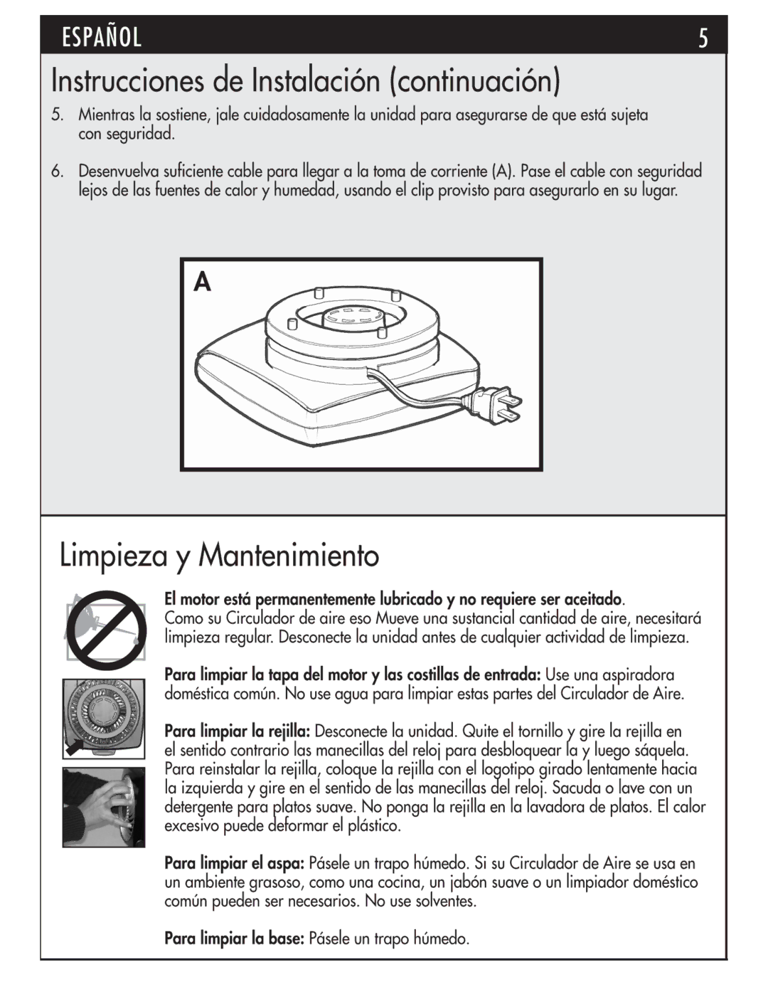 Vornado Under Cabinet Air Circulator manual 