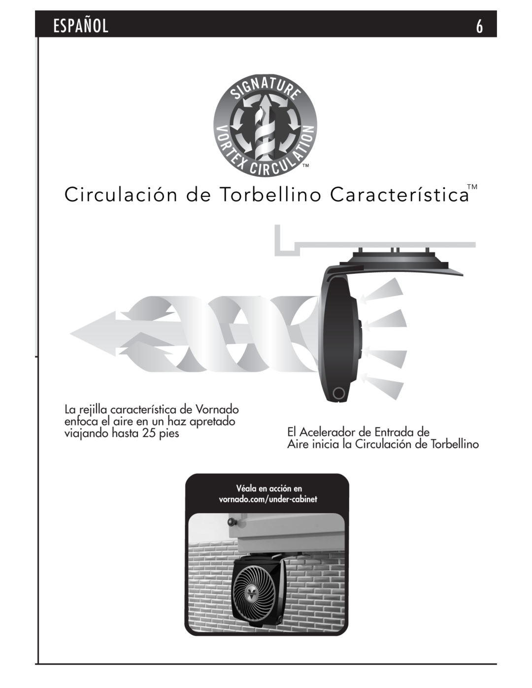 Vornado Under Cabinet Air Circulator manual 