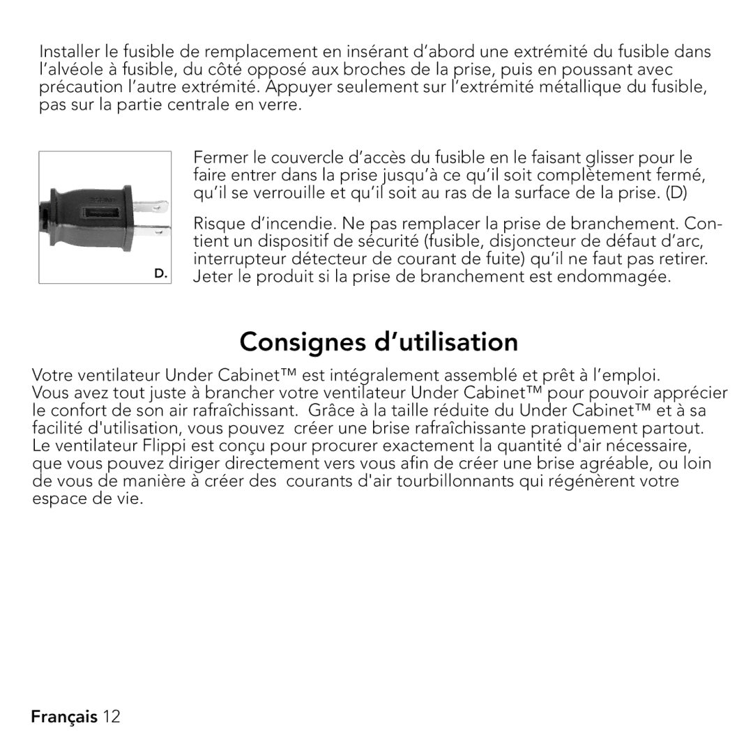 Vornado V703, Under cabinet air curculator manual 