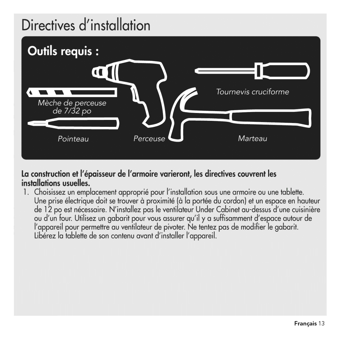 Vornado Under cabinet air curculator, V703 manual 