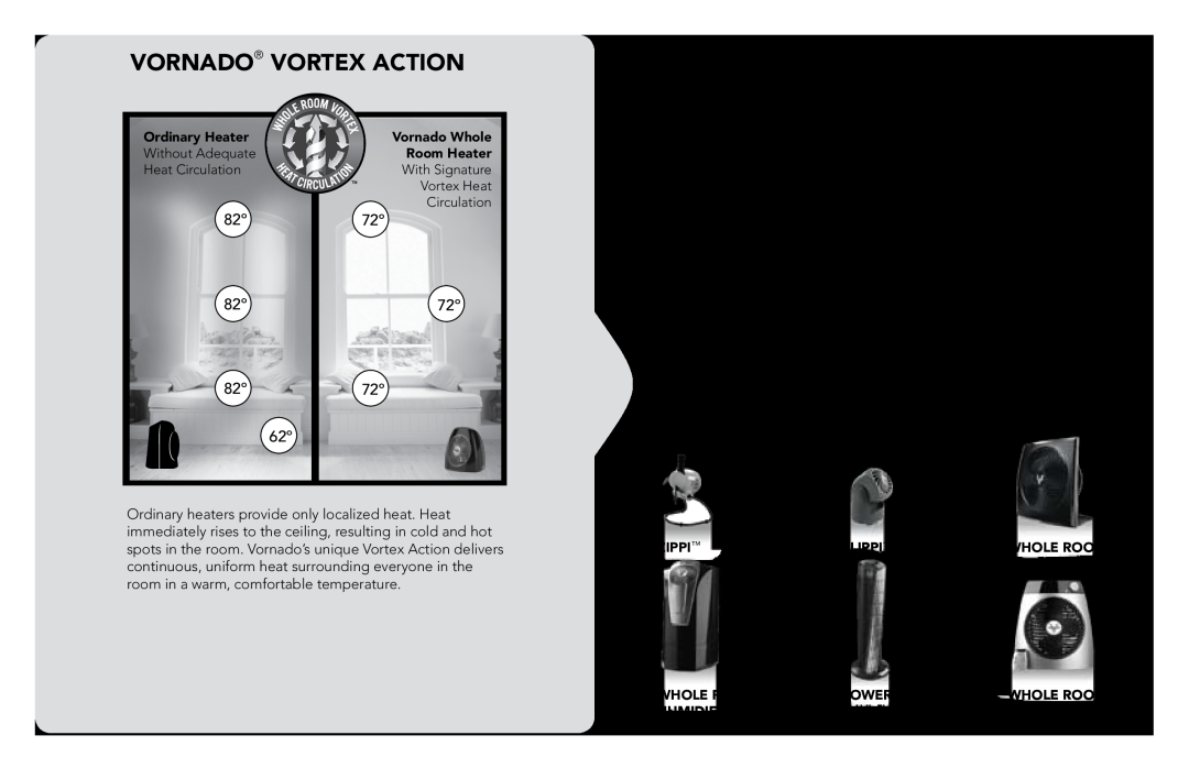 Vornado VH110 manual Vornado Vortex Action, Trust, Leaders in Airflow Technology, Bill Phillips 