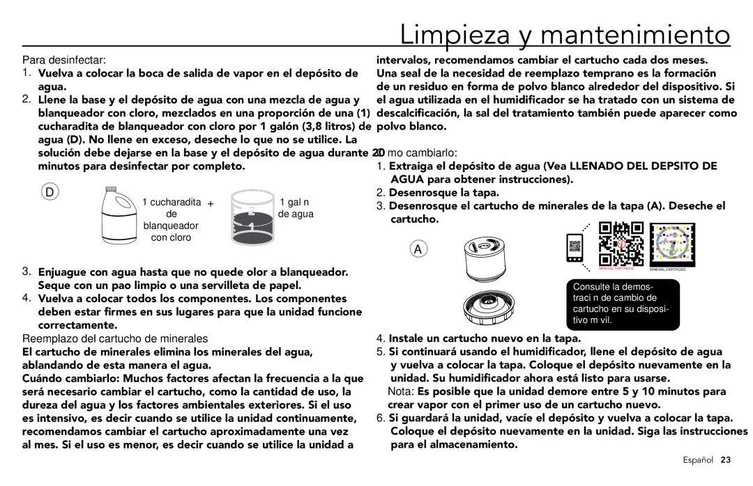 Vornado ULTRA3, VORNADO manuel dutilisation Reemplazo del cartucho de minerales, Cómo cambiarlo 