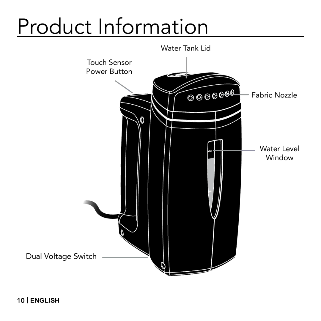 Vornado VS-410, Essential Fabric Steamer manual Product Information 