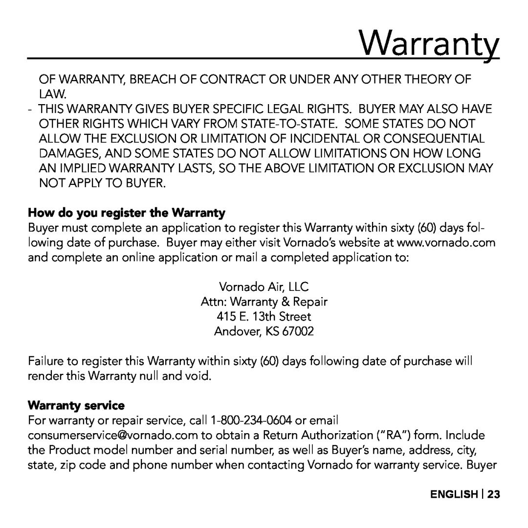 Vornado Essential Fabric Steamer Of Warranty, Breach Of Contract Or Under Any Other Theory Of Law, Not Apply To Buyer 