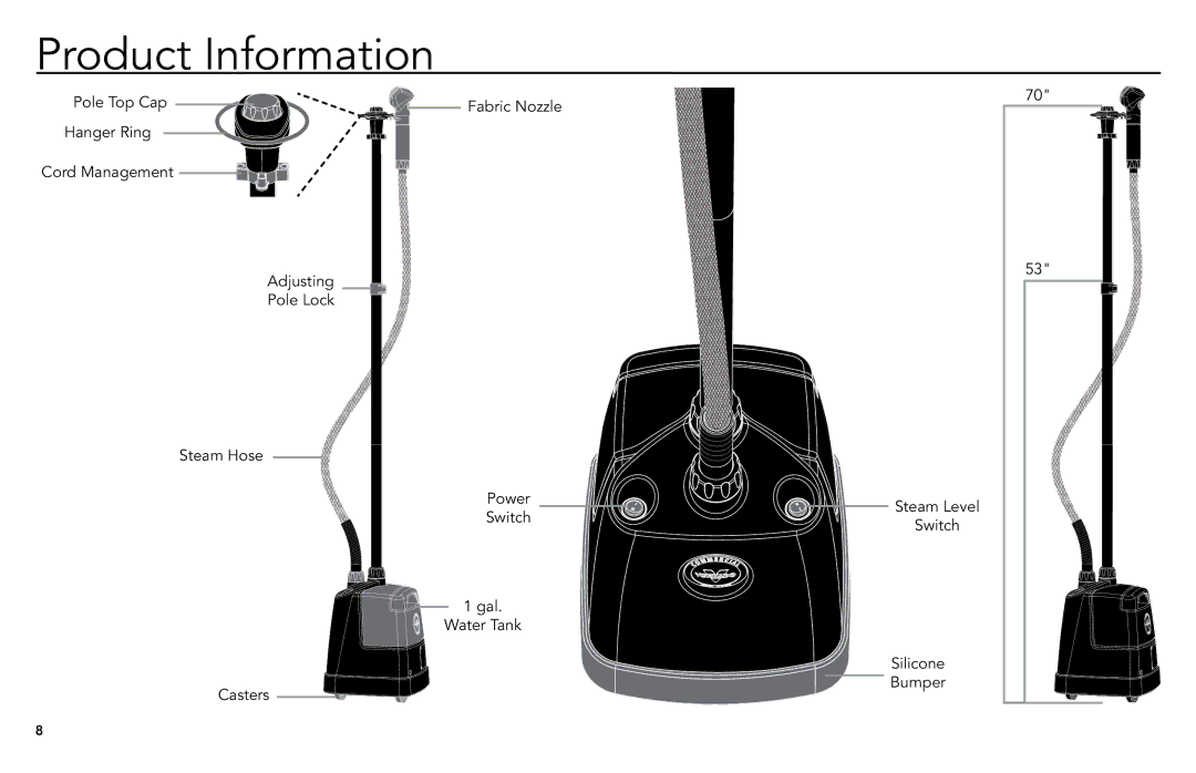 Vornado vs-570, commercial fabric steamer manual Product Information 