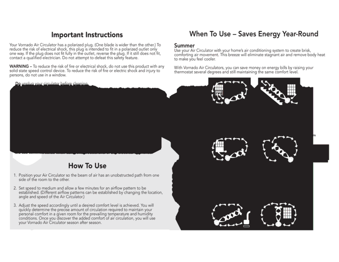 Vornado Whole Room Air Circulator manual 
