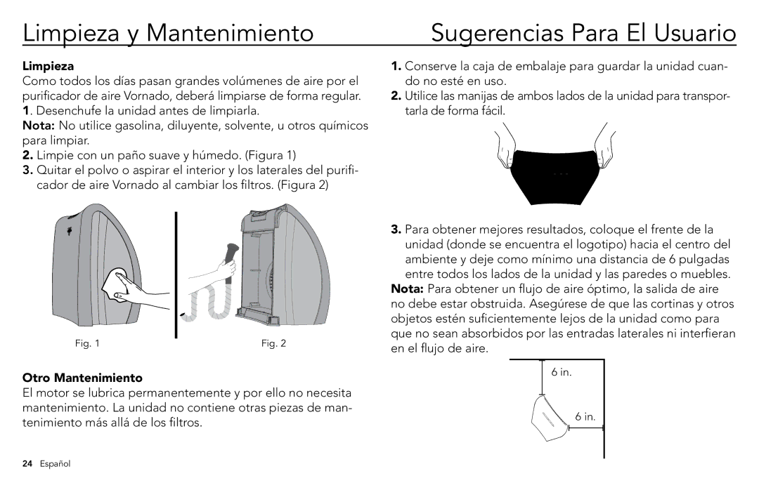 Vornado whole room air purifier, AC300 manuel dutilisation Limpieza y Mantenimiento, Otro Mantenimiento 