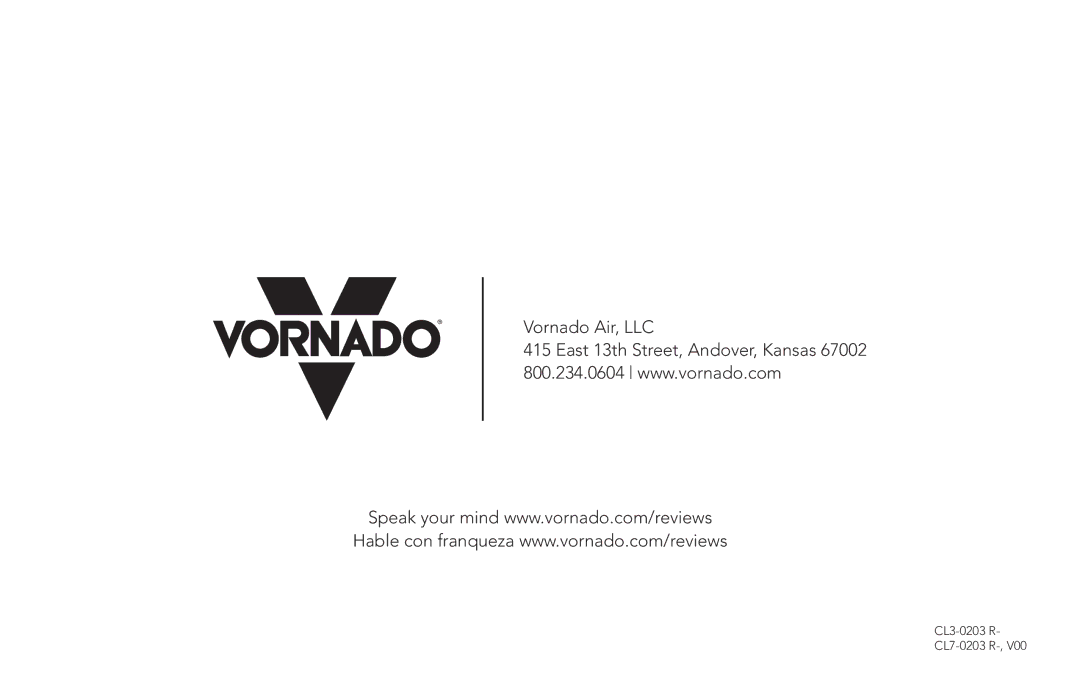 Vornado Whole Room Heater, AVH4 manual Vornado Air, LLC 