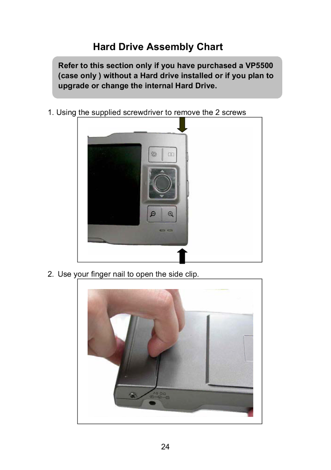 Vosonic VP5500 manual Hard Drive Assembly Chart 