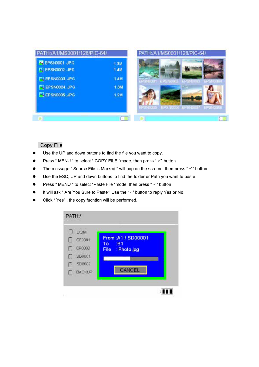 Vosonic VP6300 manual Copy File 