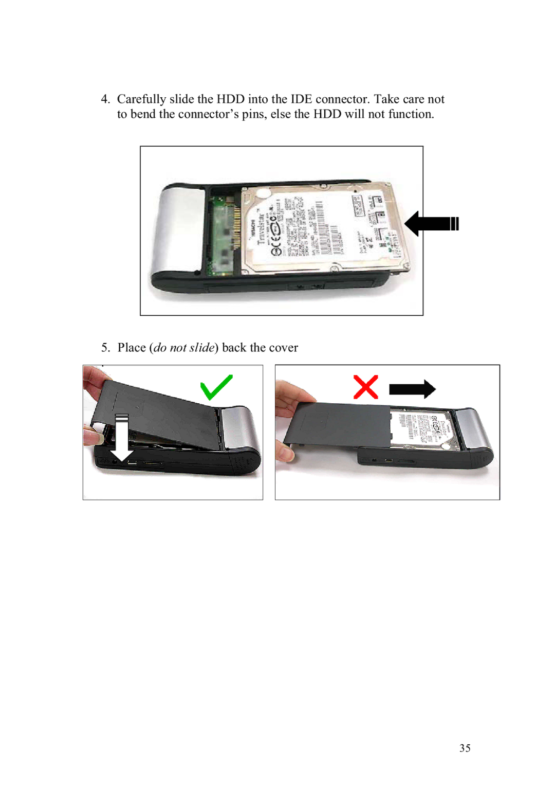 Vosonic VP8390 manual  3ODFHGRQRWVOLGHEDFNWKHFRYHU 