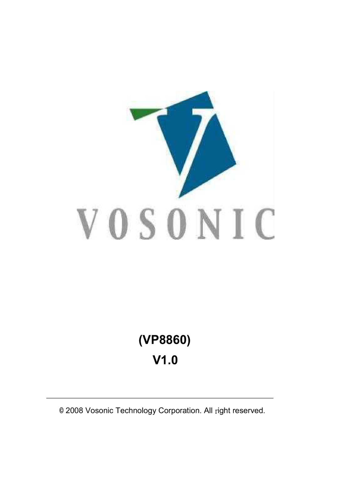 Vosonic manual VP8860 V1.0 