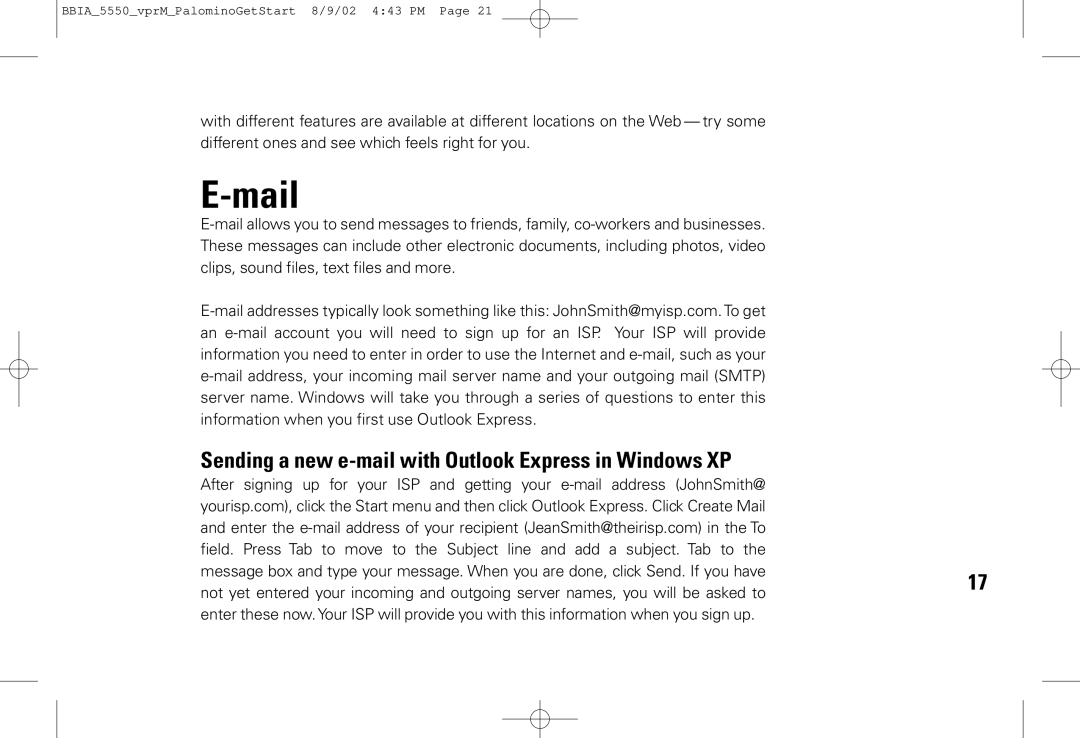 vpr Matrix VPRN-GS200 manual Mail, Sending a new e-mail with Outlook Express in Windows XP 