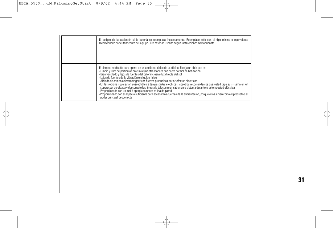 vpr Matrix VPRN-GS200 manual BBIA5550vprMPalominoGetStart 8/9/02 444 PM 