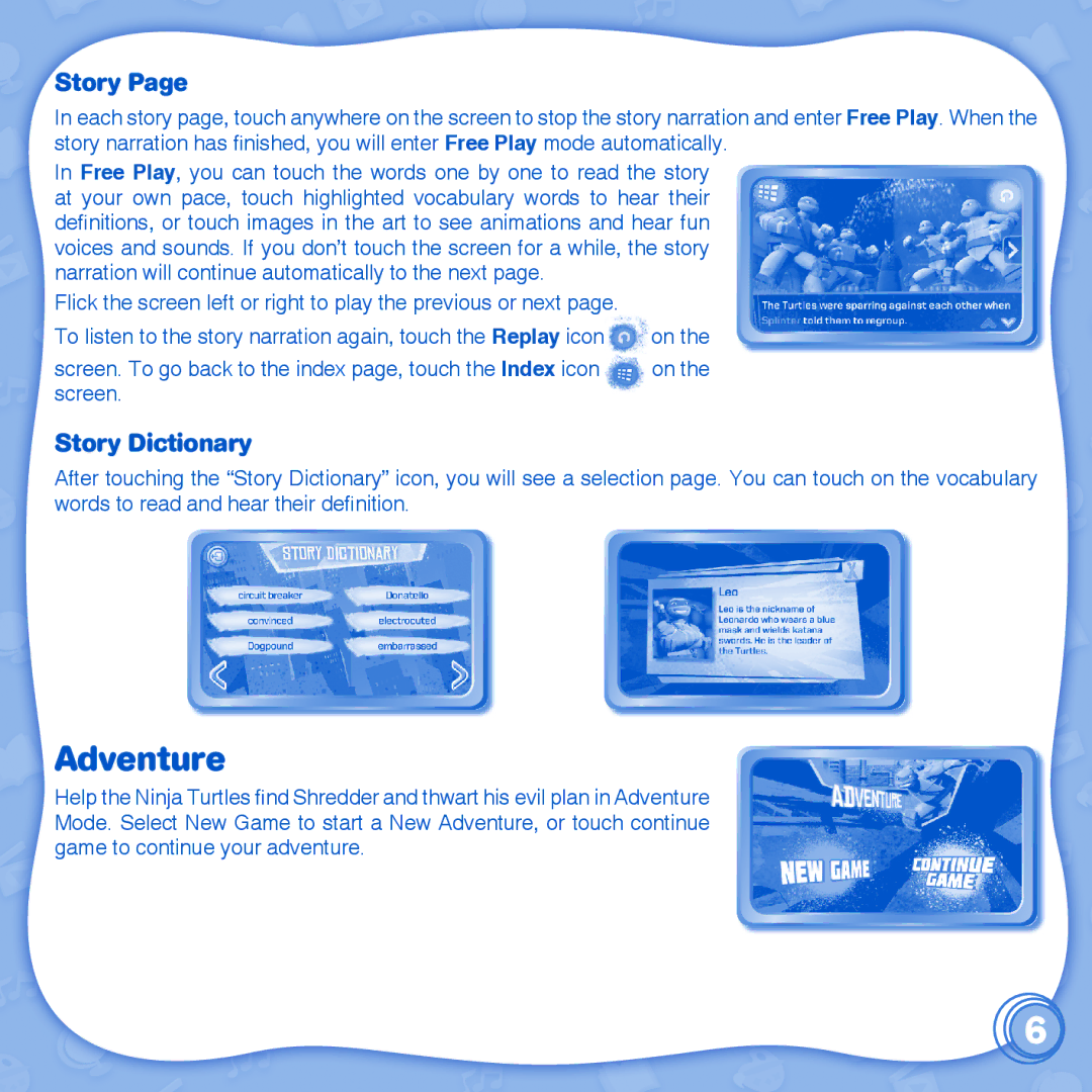 VTech 1 InnoTab user manual Adventure, Story Dictionary 