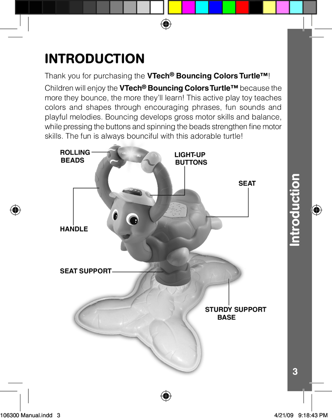 VTech 106300 user manual Introduction 