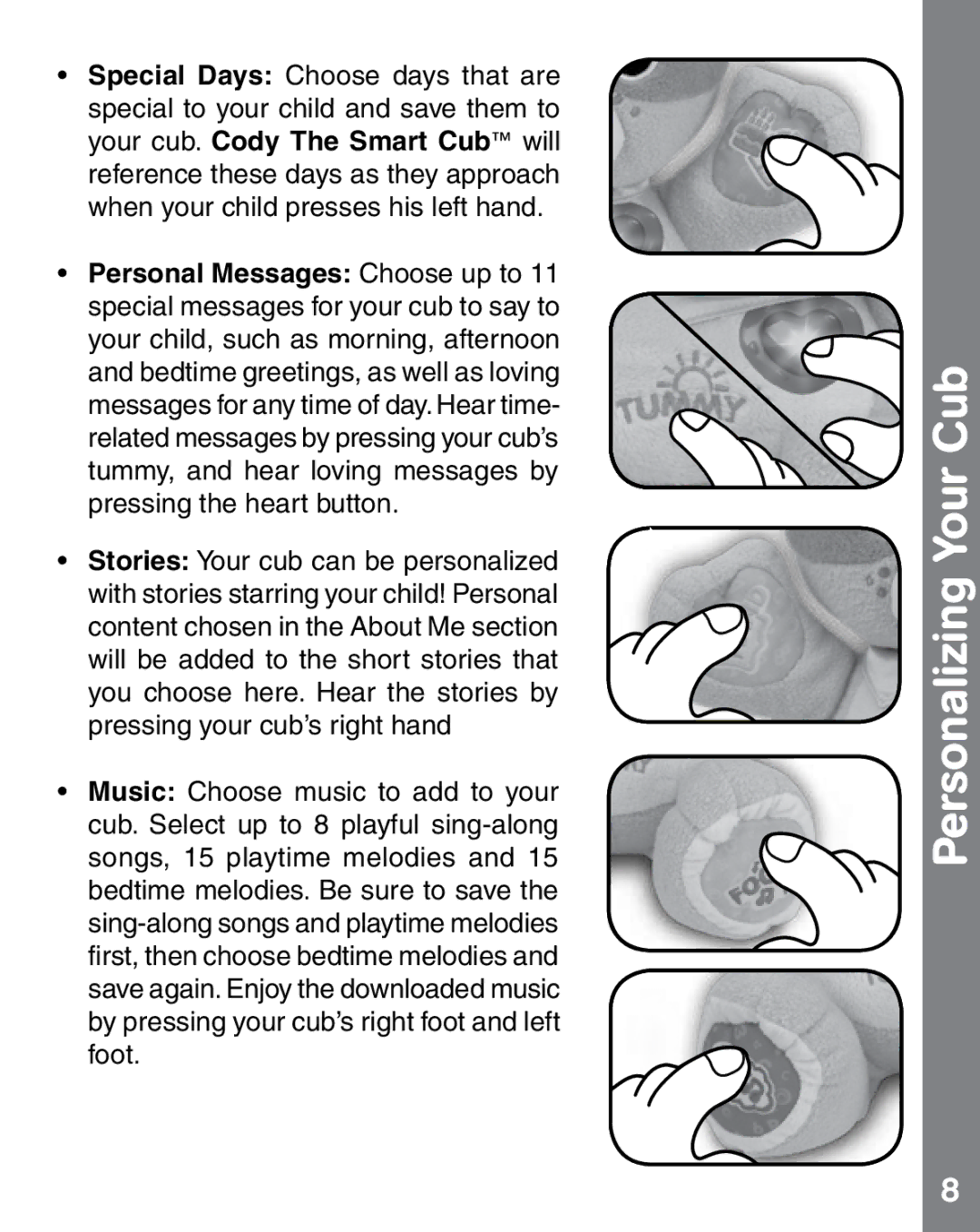 VTech 1472 user manual Personalizing Your Cub 