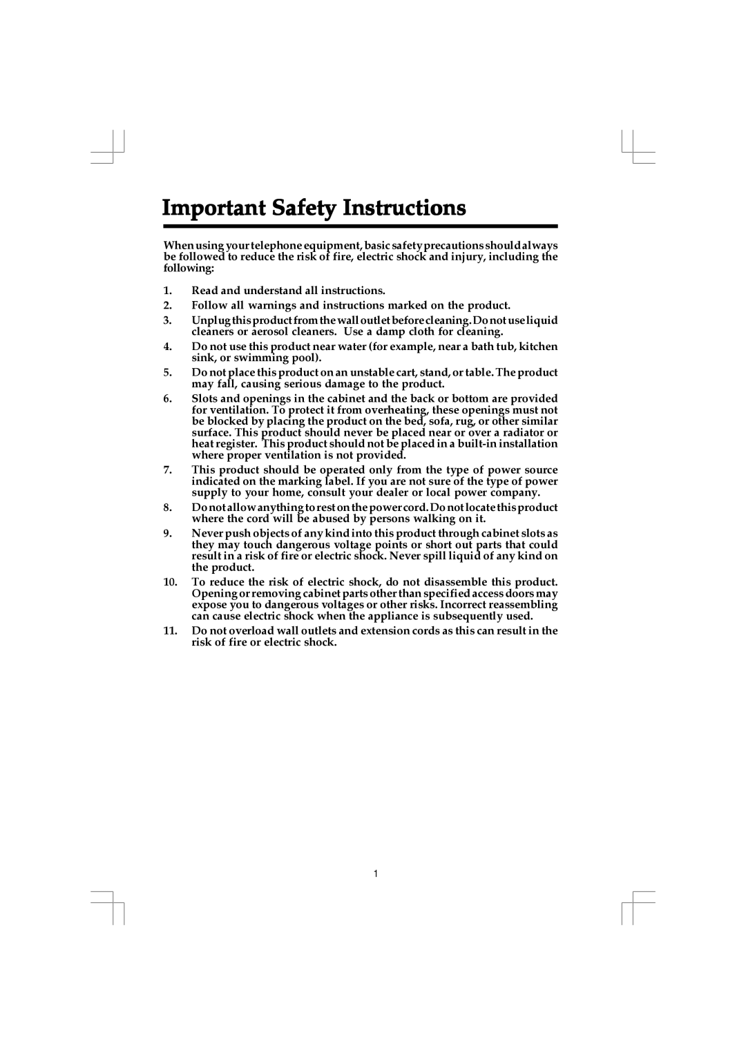 VTech 20-2432 owner manual Important Safety Instructions 