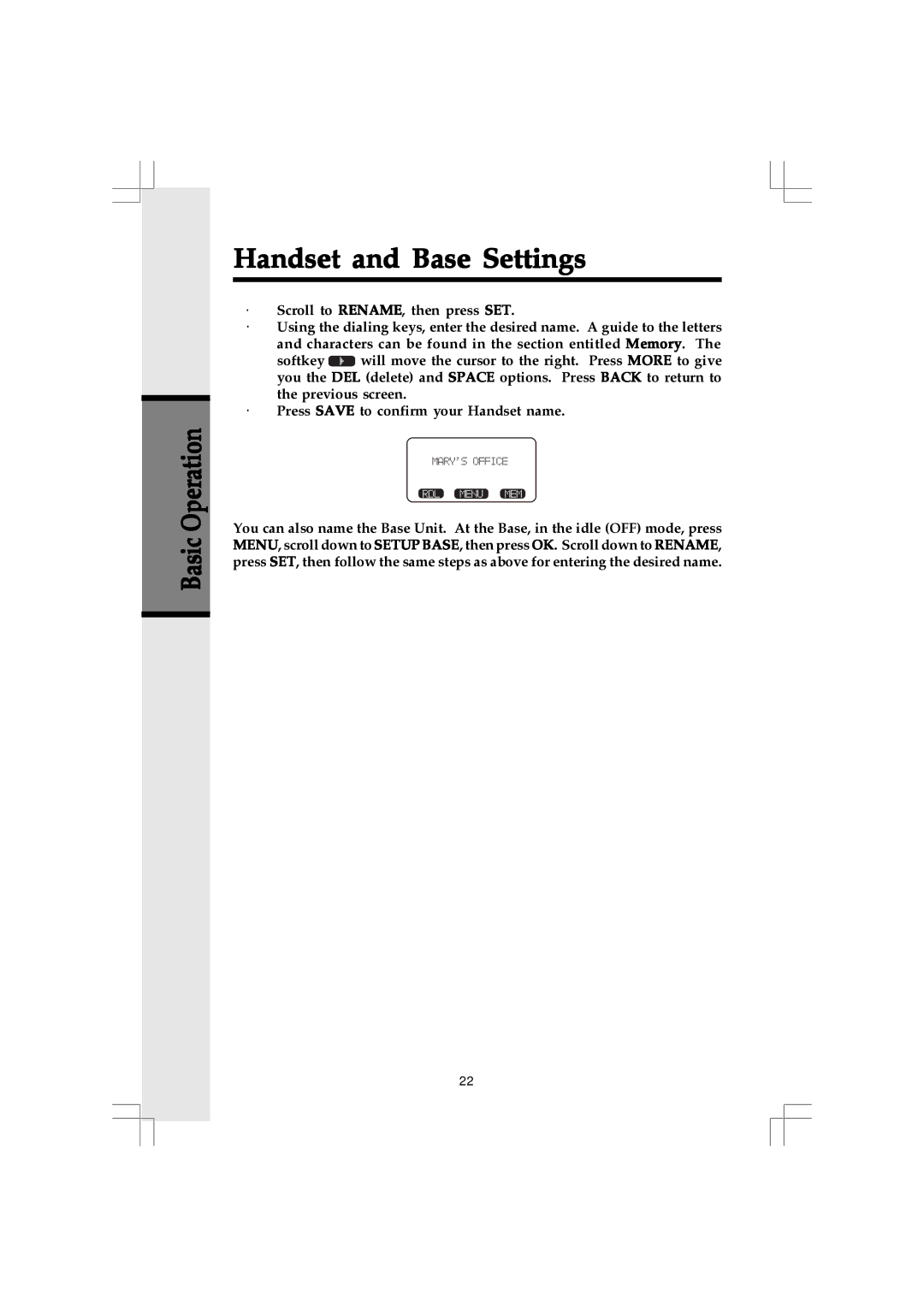 VTech 20-2432 owner manual Handset and Base Settings 