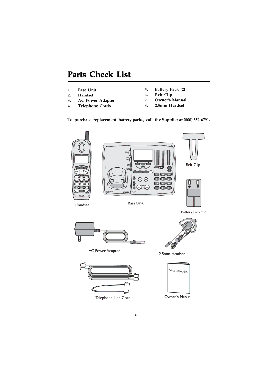 VTech 20-2432 owner manual Parts Check List 