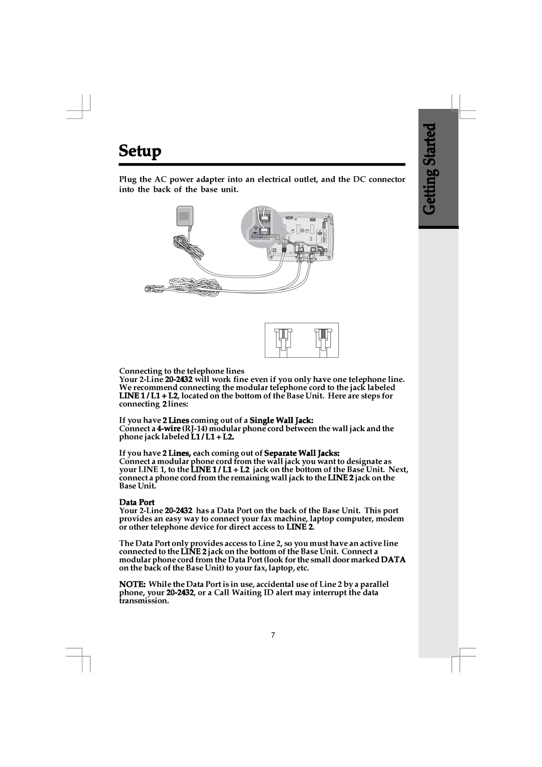 VTech 20-2432 owner manual Setup 