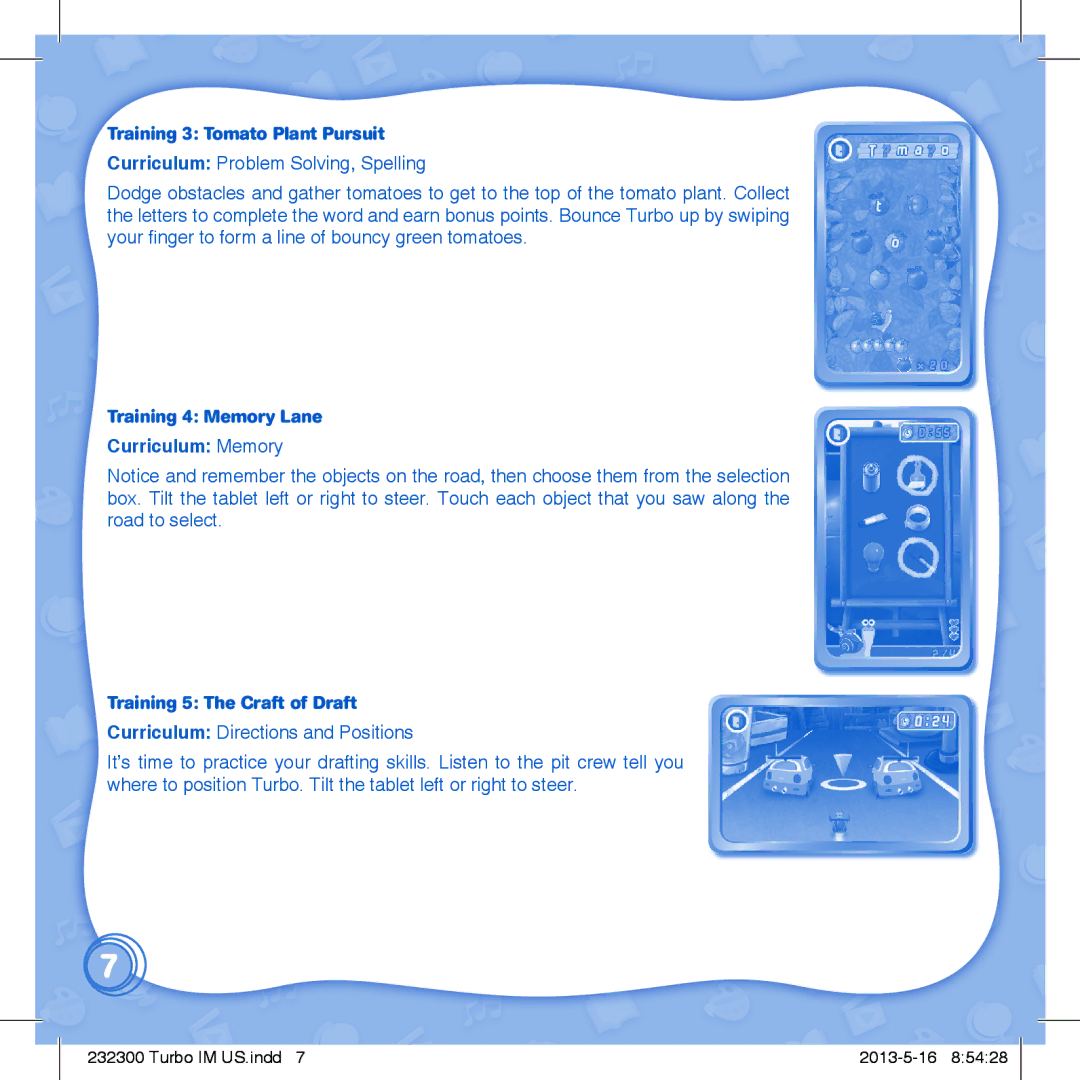 VTech 232300 user manual Training 3 Tomato Plant Pursuit 