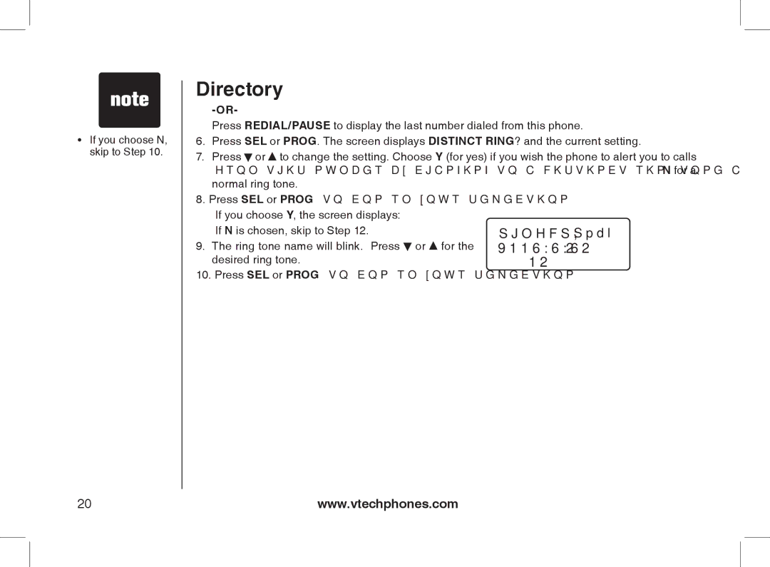 VTech 2338 user manual If you choose N, skip to Step 