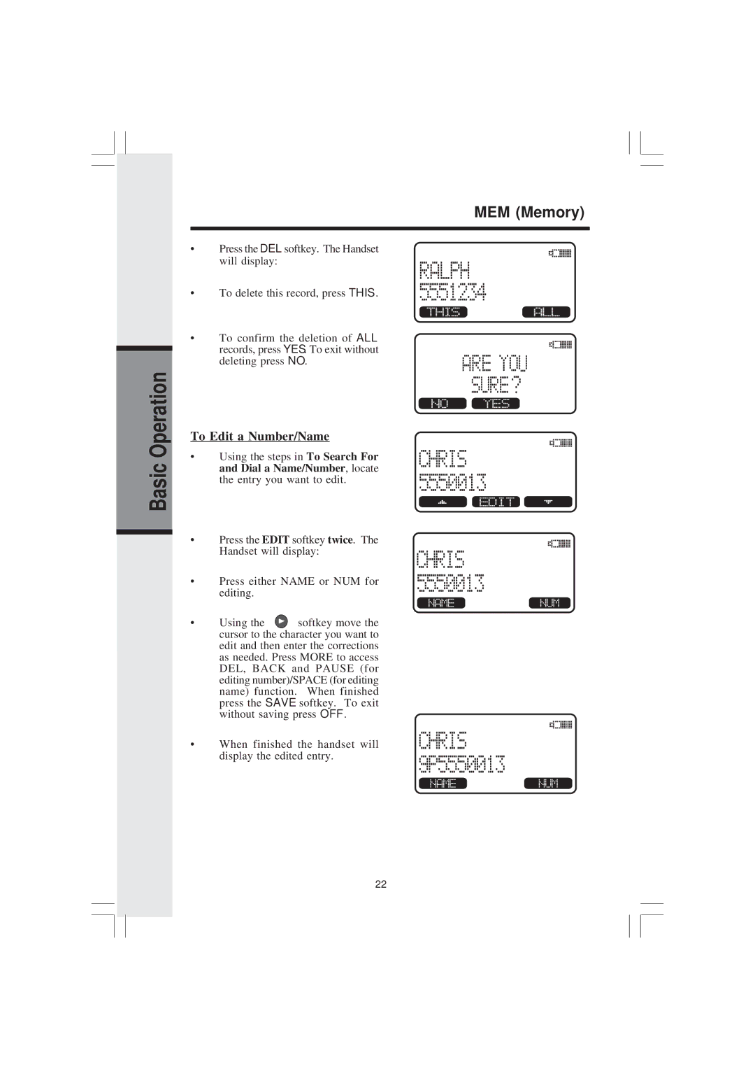 VTech 2420 important safety instructions To Edit a Number/Name, Dial a Name/Number, locate the entry you want to edit 