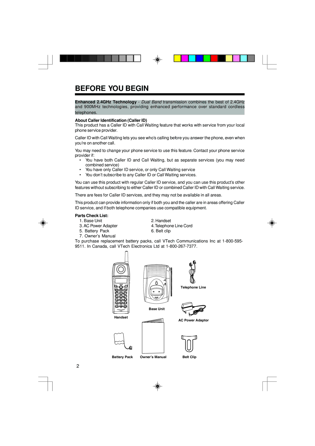 VTech 2428 manual Before YOU Begin, About Caller Identification Caller ID, Parts Check List 