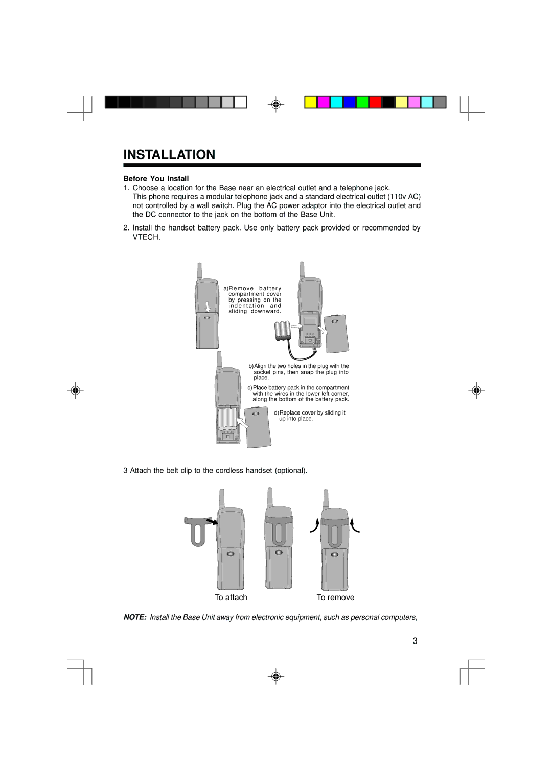 VTech 2428 manual Installation, Before You Install 