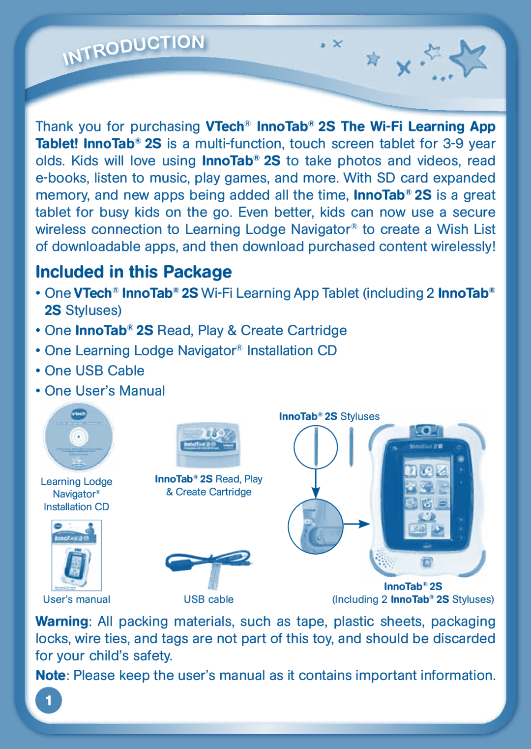 VTech 2S user manual Tio, Included in this Package 