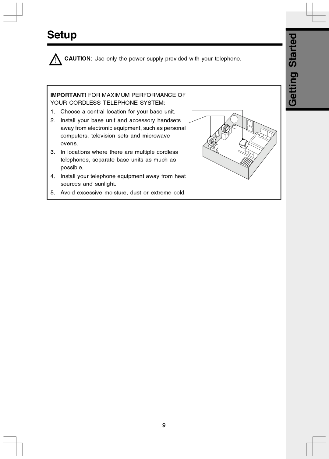 VTech 5808 important safety instructions Setup 