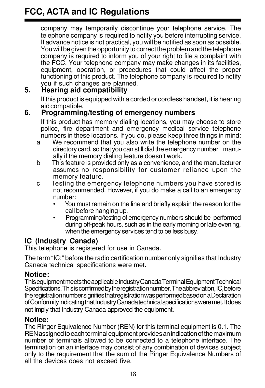 VTech 5831 important safety instructions Hearing aid compatibility 