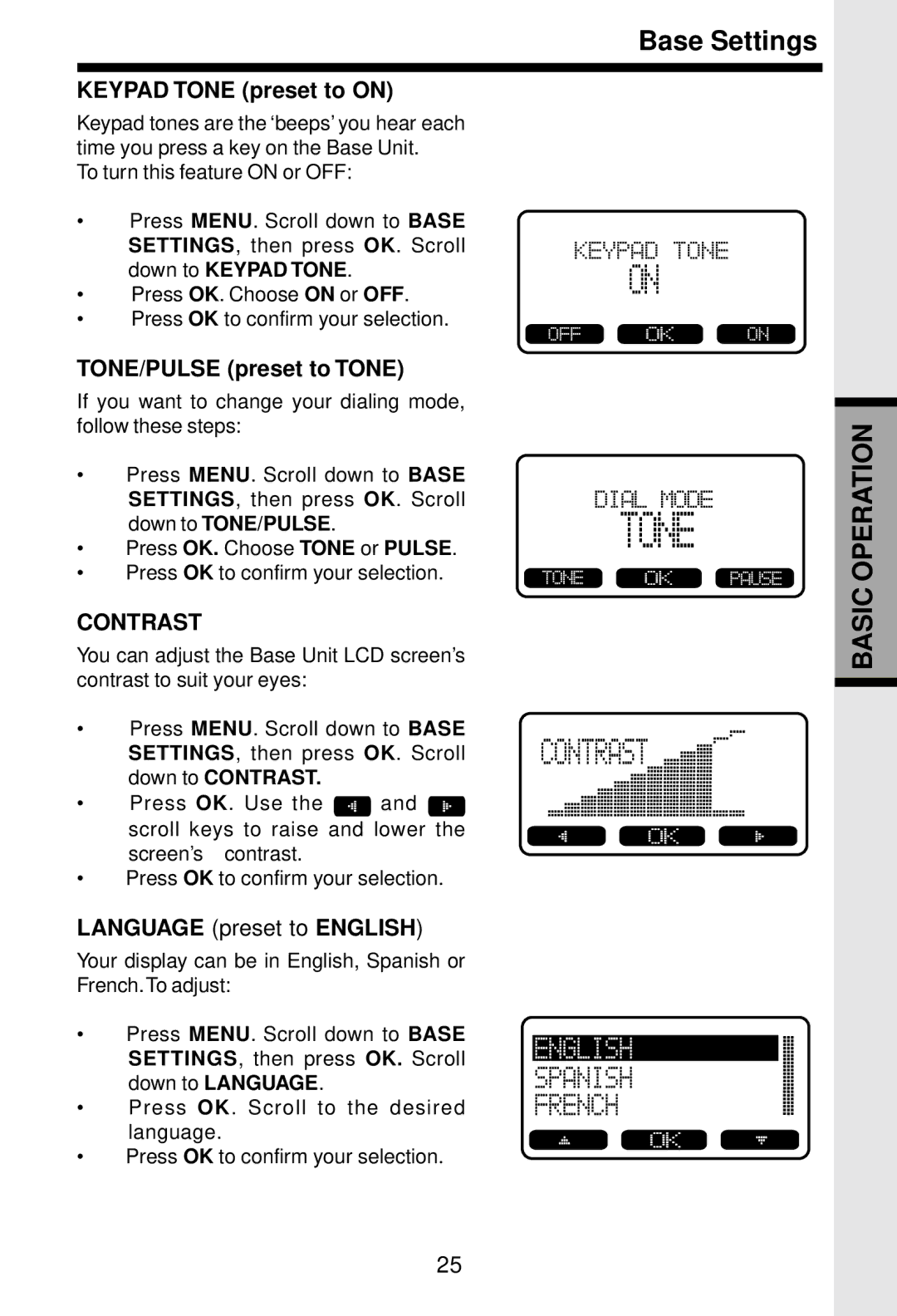 VTech 5831 important safety instructions TONE/PULSE preset to Tone 