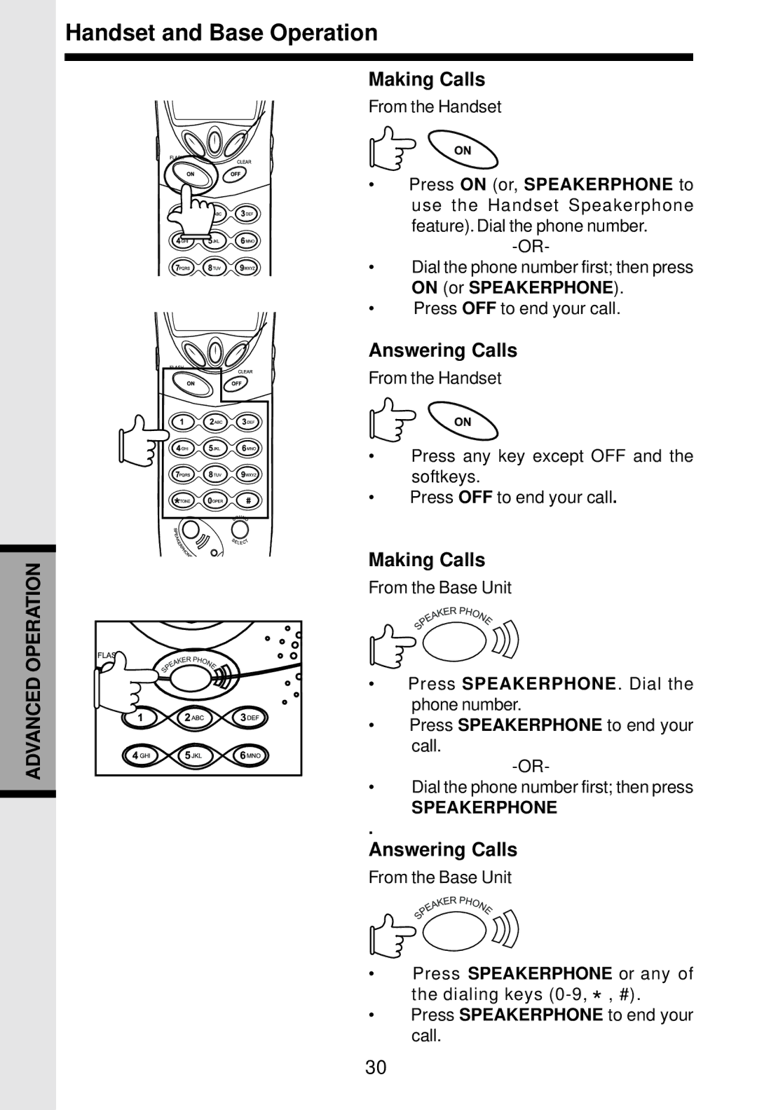 VTech 5831 important safety instructions Handset and Base Operation, Making Calls, Answering Calls 