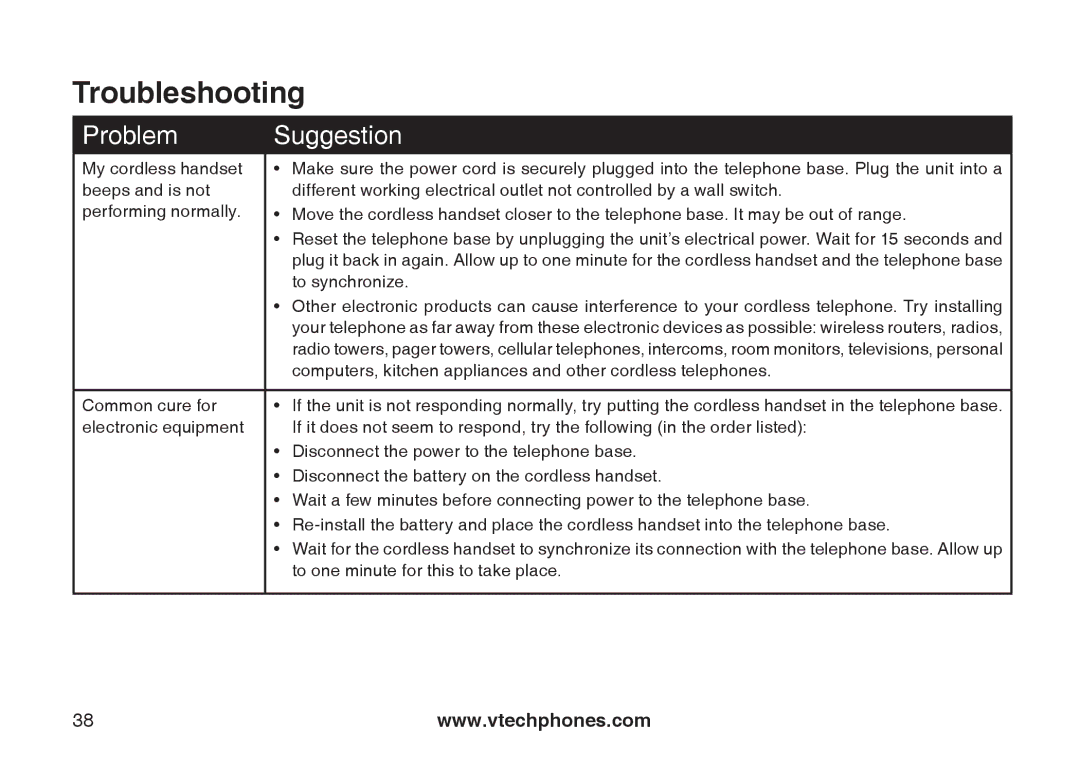 VTech 6031 important safety instructions To synchronize 