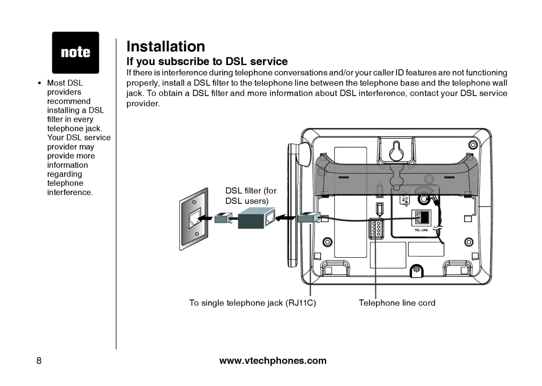 VTech I6767, 6778, 6787 important safety instructions If you subscribe to DSL service 