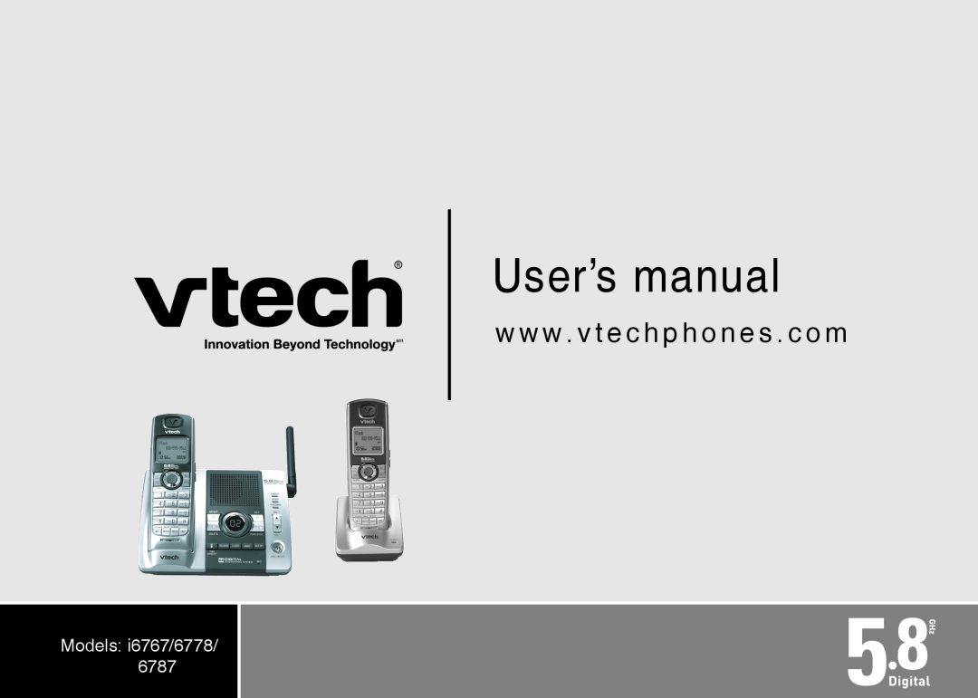 VTech 6787, I6767 important safety instructions User’s manual, w w w . v t e c h p h o n e s . c o m, Models i6767/6778 