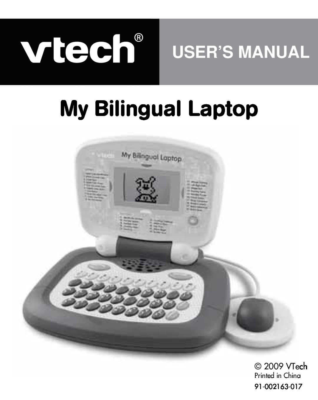 VTech 80-067848 user manual My Bilingual Laptop, User’S Manual, Printed in China 