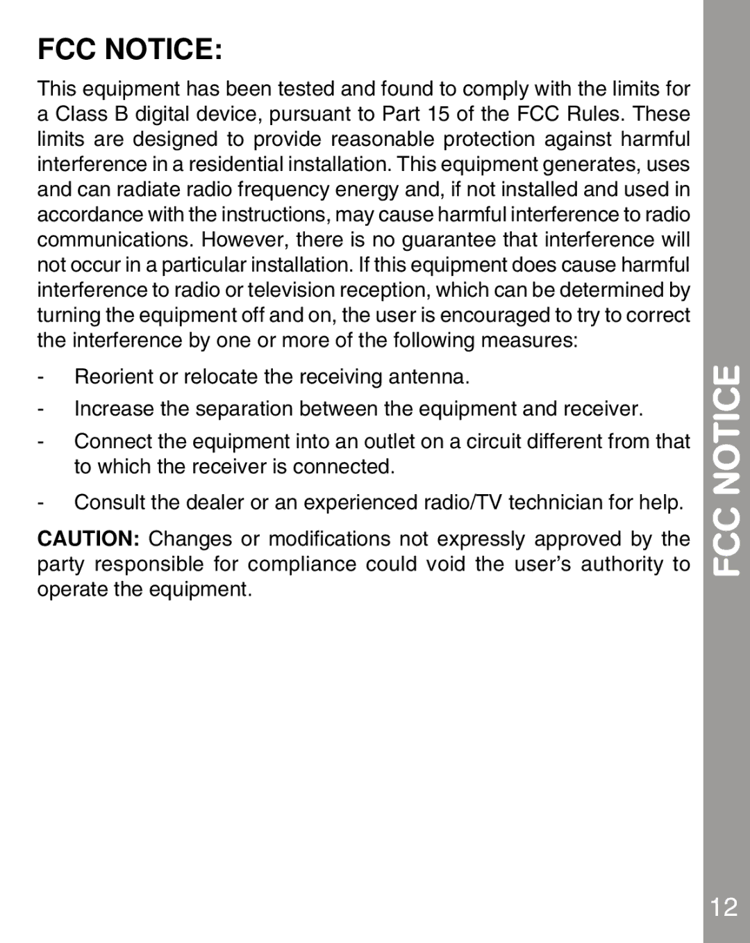 VTech 80-067848 user manual FCC Notice 