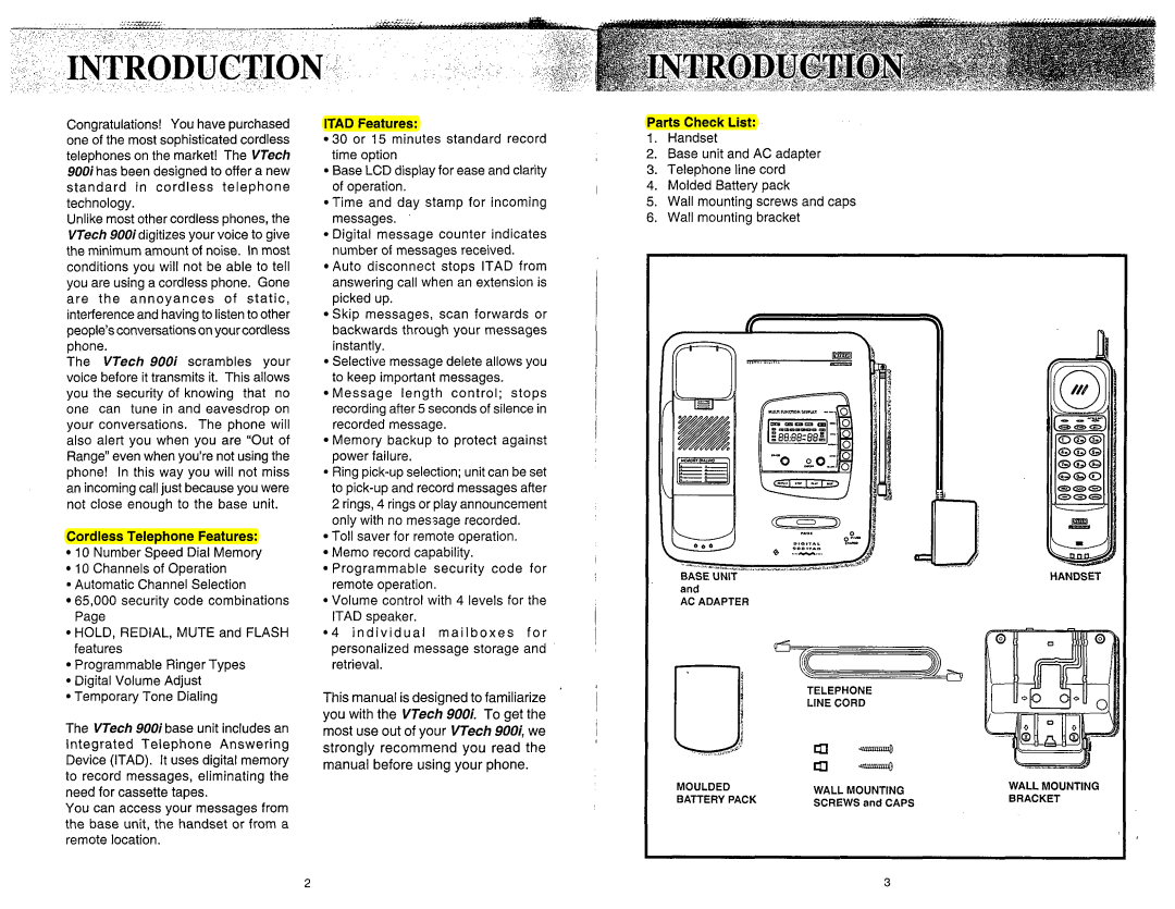 VTech 900I manual Bracket 